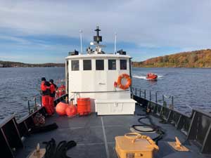 BOTC 140 underway on the Coast Guard T/V Respect and NOAA FRBs