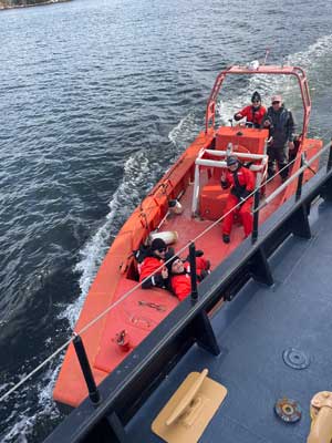 OC Owen brings the FRB alongside under the guidance of instructor Rick Cuomo